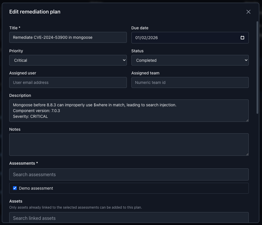Risk Remediation screenshot